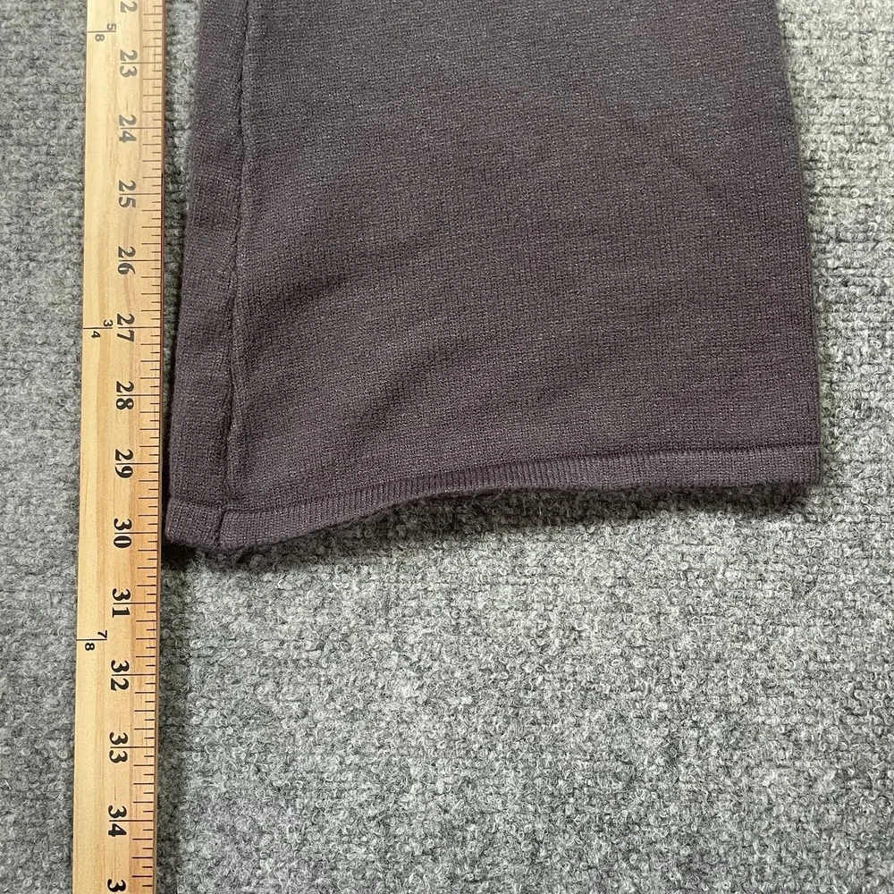 Faded Rose Cable Knit Flared Sweatpants Gray Elastic Waist Women's M
